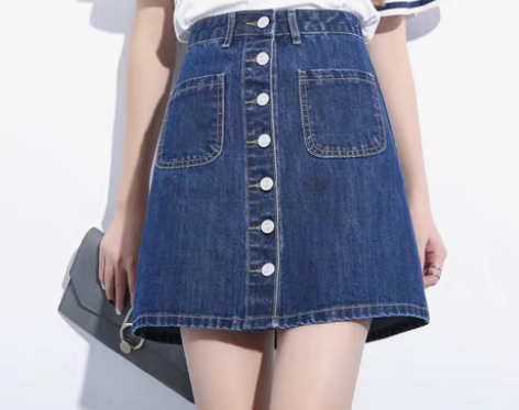 转卖高腰A字牛仔短裙女港味夏季新款韩版百搭...