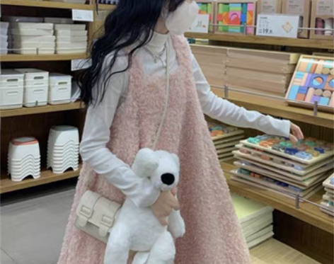 转卖冬季别致奶甜背带裙两件套装女小个子裙子...