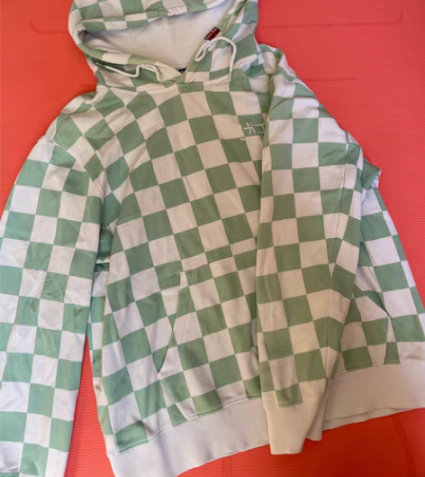 美特斯邦威棋盘格绿色卫衣 正品 质量优 L...