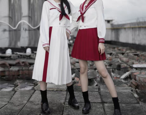 转卖原创战火与玫瑰学院风JK制服长袖海军领...