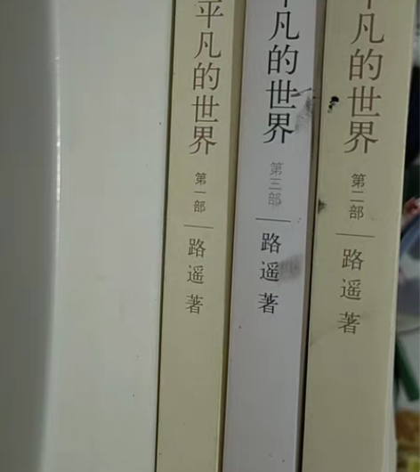一年前购买，路遥的平凡的世界共三部，外皮微...
