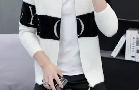 包邮南极人秋冬仿貂男士开衫外套毛衣男宽松潮...