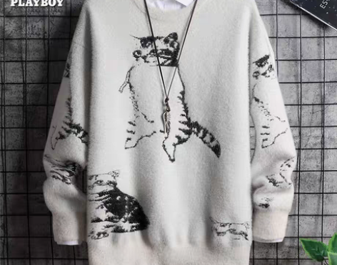 转卖花花公子毛衣男宽松春秋季韩版潮流个性新...