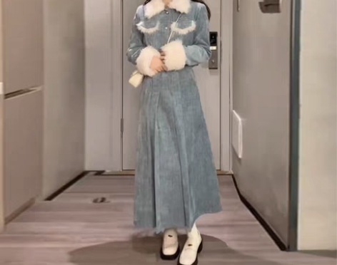 转卖大码小香风套装女冬季加厚胖mm显瘦韩剧...