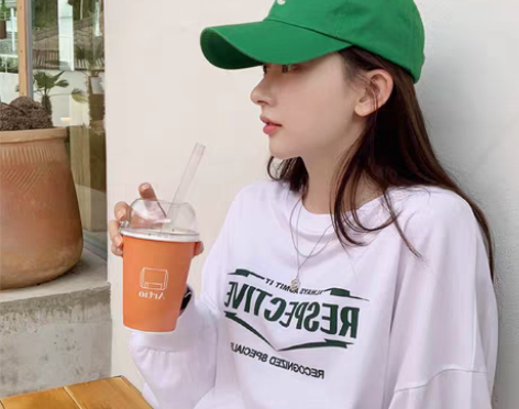 转卖R标棒球帽女大头围显瘦显脸小绿色显白防...