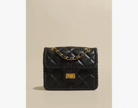 转卖小香风菱格链条斜挎单肩包 皮质柔软 江...