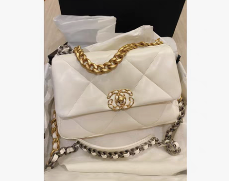 转卖欧阳娜娜同款香19手提菱格包真皮女包小...