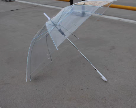 转卖加厚透明雨伞长柄伞男女学生广告伞儿童表...