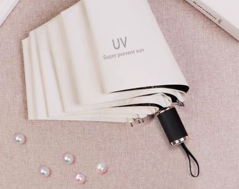 转卖晴雨伞女ins折叠遮阳防晒黑胶防紫外线...