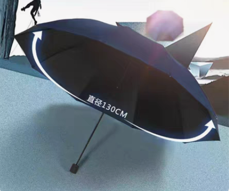 包邮黑胶防晒折叠晴雨伞大号加粗10根伞骨抗...