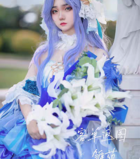 【客单展示】王者大乔挚爱花嫁cos造型假发...