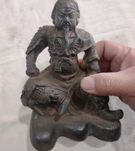 包邮武圣关帝神威像，高16公分，精铁浇筑，...