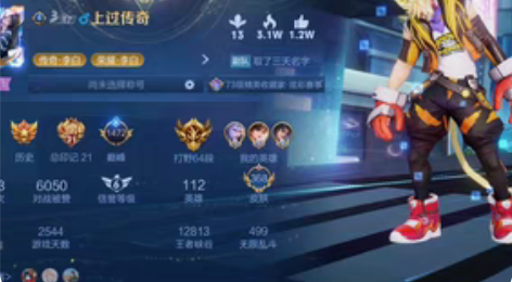 贵族等级V10,段位最强王者最高一百星传奇...