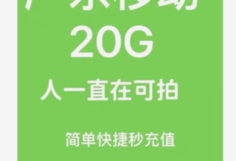 【秒回全国广东移动】20G流量包 7天20...