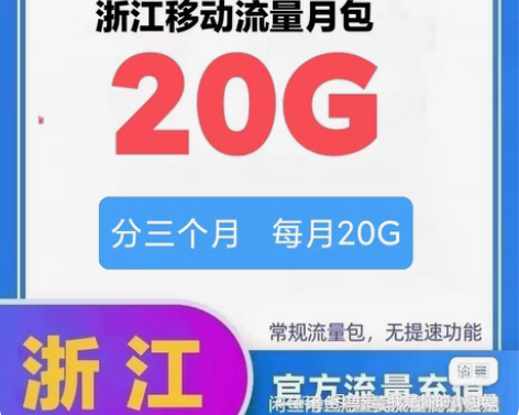 浙江移动20GB流量包国内使用！ 1.办理...