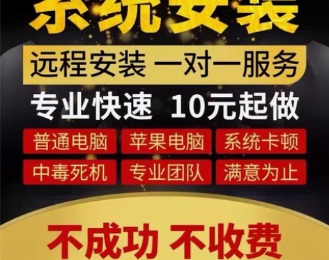 包邮远程电脑维护，电脑维修，重装系统，c盘...