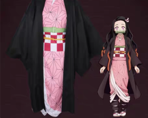 包邮鬼灭之刃灶门祢豆子cos全套服装,穿了...