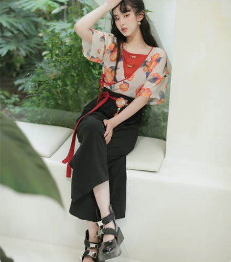 东月棠山茶春夏日常汉服上班穿汉元素百搭宋制...