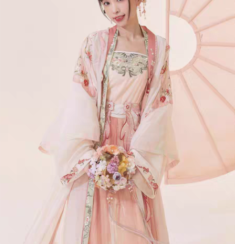包邮十三余小豆蔻儿[花月之神]绣花对襟长衫...