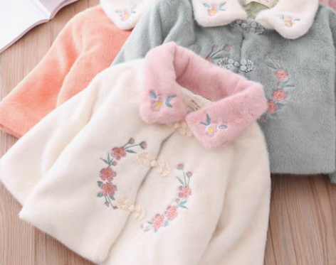 转卖2023冬季新款女童中式唐装拜年服女宝宝水貂绒外套儿童汉...