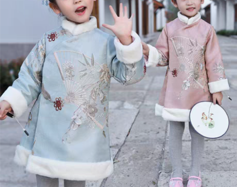 转卖儿童唐装女中国风拜年服宝宝旗袍女童加厚...