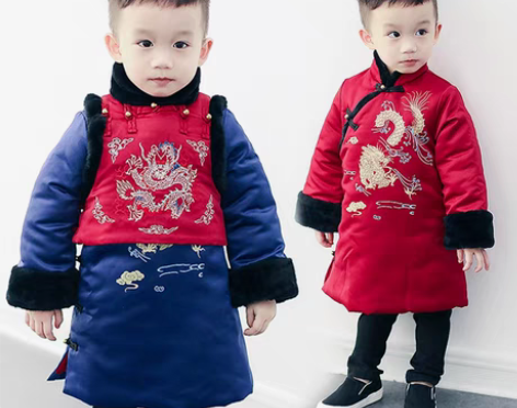 转卖中国风童装拜年服儿童唐装2018冬款新...