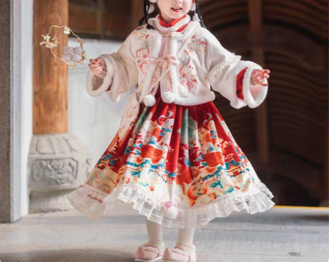 转卖旗铂汉服女童冬季儿童中国风唐装古风超仙...