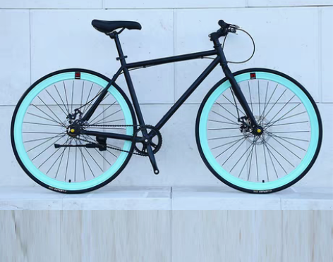 转卖锋狐26寸死飞自行车活飞双碟刹实心胎充...