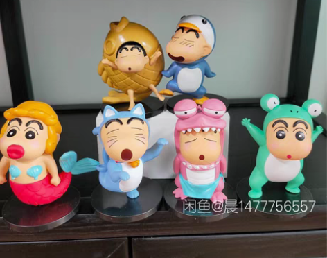 6款造型蜡笔小新公仔手办模型蜡笔小新美人鱼...