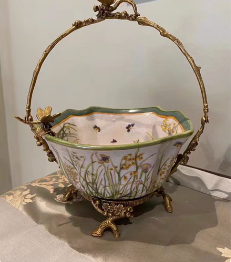 包邮外贸出口果篮花草果篮/提篮摆件 桌面多...