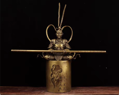 包邮精工现代工艺悟空摆件大圣静思黄铜色 尺...