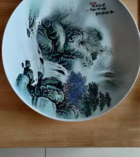 包邮瓷艺 家居装饰，直径40cm山水画很细...