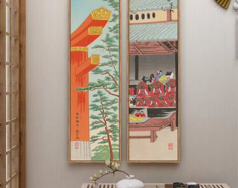 转卖日式风景浮世绘居酒屋装饰画居酒屋包间走...