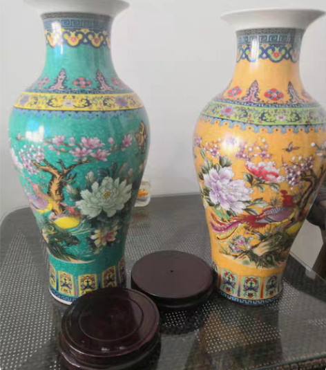 景德镇陶瓷花瓶珐琅彩富贵竹水养插花器客厅现...