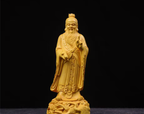 包邮新款大叶黄杨老子精雕像，135包邮 材...