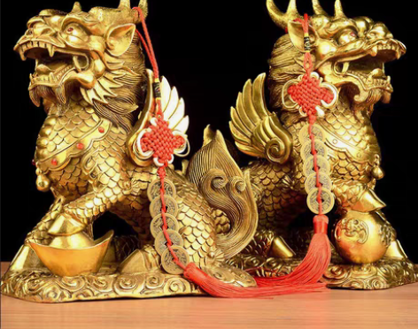 转卖风水阁 铜麒麟摆件镇宅招……财化～～煞...