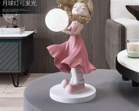 包邮风中女孩客厅装饰摆件家居工艺品玄关电视...