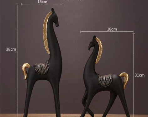 转卖新中式树脂马摆件装饰品创意办公室客厅电...