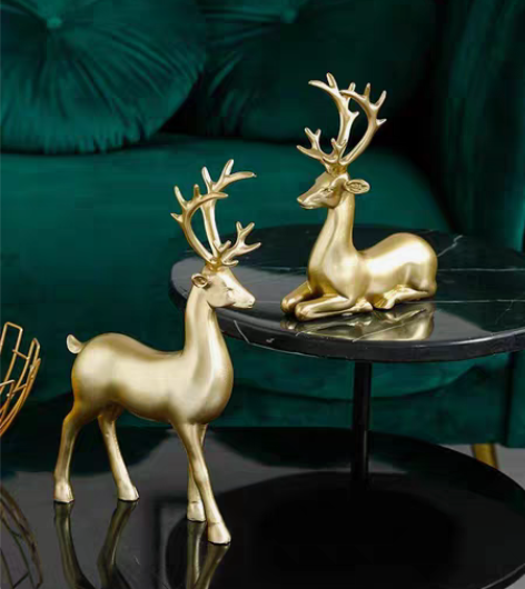 包邮北欧轻奢客厅电视柜桌面摆件创意鹿玄关酒...