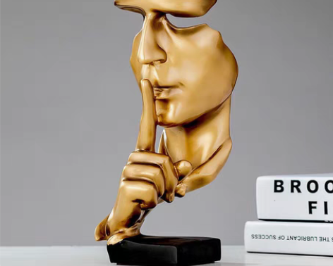 包邮工艺品简约现代创意沉默是金工摆件北欧雕...