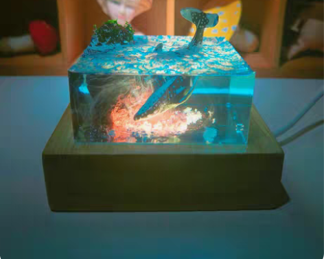 仿真模型滴胶成品滴胶镇纸成品摆件鲸鱼海洋方...