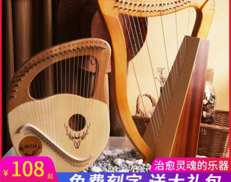 转卖莫琳24弦竖琴19音莱雅琴16音小乐器...