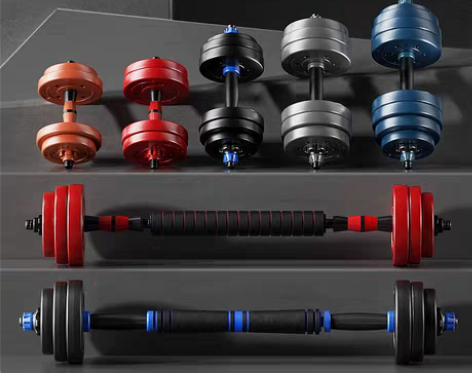 转卖朗威+哑铃男士健身器材家用一对杠铃可调...