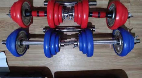 40斤20kg礼盒装带护套电镀实心铸铁哑铃...