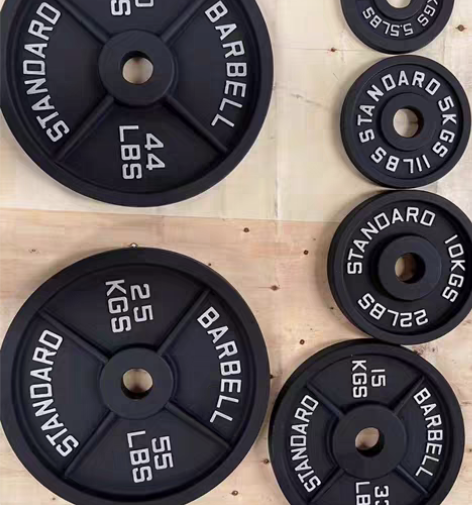 库房搬迁,清库存烤漆杠铃片四条筋杠铃片举重...