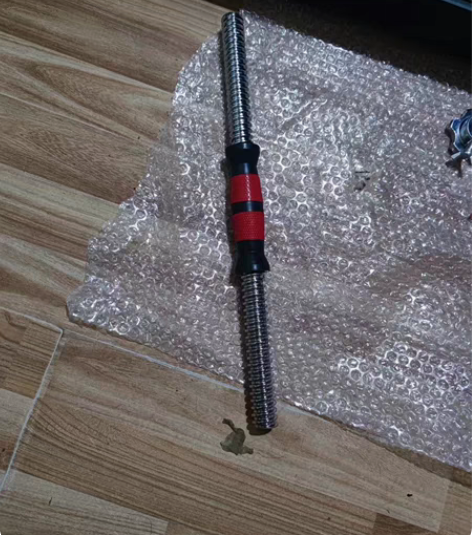 包邮电镀哑铃杆包胶杆彩胶杆2.5cm直径男...