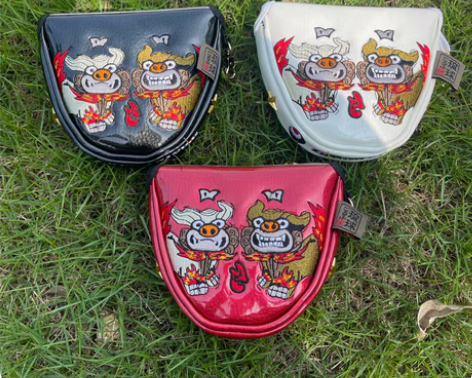 琉球高尔夫推杆套 半圆推杆套 狮子刺绣推杆...