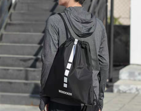 转卖束口袋男抽绳双肩包运动健身包简易书包体...