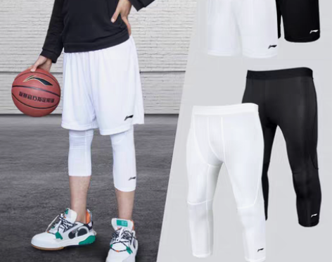 转卖李宁篮球七分紧身裤男高弹训练裤子速干压...