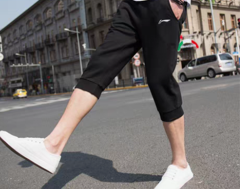 转卖李宁七分裤男短裤运动裤夏季款透气小脚收...